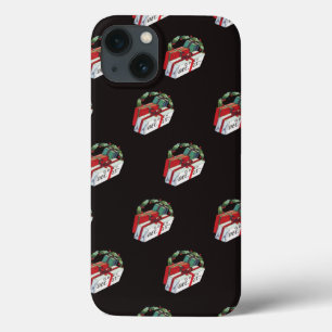 Vintage Christmas Pattern with Wrapped Presents iPhone 13 Case