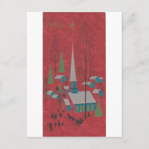 Vintage Christmas Peace Holiday Postcard