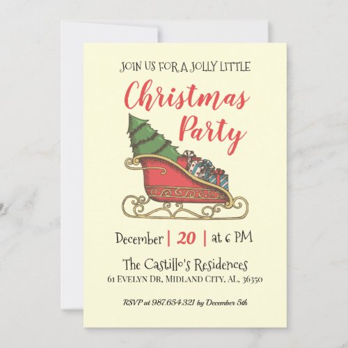 Vintage Christmas Personalised Party Invitation