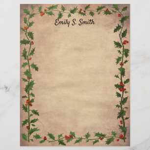 Vintage Christmas Personalized Writing Paper