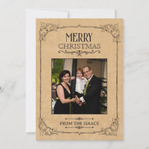 Vintage christmas photo holiday card