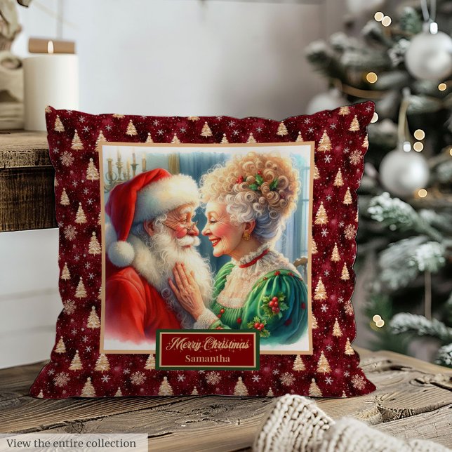 Vintage Christmas Pillow Personalized Santa Pair (Vintage Christmas Pillow Personalized Santa Pair)