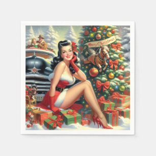 Vintage Christmas Pin up Napkins