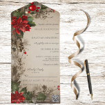 Vintage Christmas Pine & Poinsettia QR Code All In One Invitation<br><div class="desc">Bring your Christmas-themed wedding vision to life. Let your love story shine amidst the magic of the holiday season with this enchanting pine, poinsettia, and holly berry All-in-One wedding invitation! The All-in-One wedding invitations are both beautiful and practical by combining the wedding invitation with an easy to remove perforated RSVP...</div>