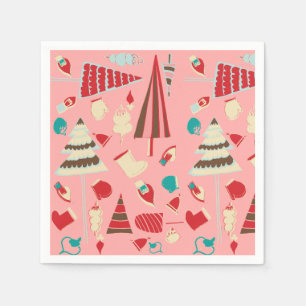 Vintage Christmas Pink Napkins