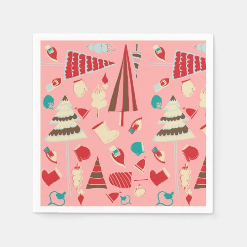 Vintage Christmas Pink Napkins