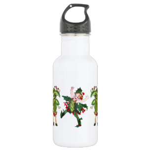 Vintage Christmas Pixies Water Bottle