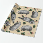 Vintage Christmas Platypus &amp; Echidna of Australia Wrapping Paper