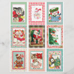 Vintage Christmas Pocket Card Clipart Sheet
