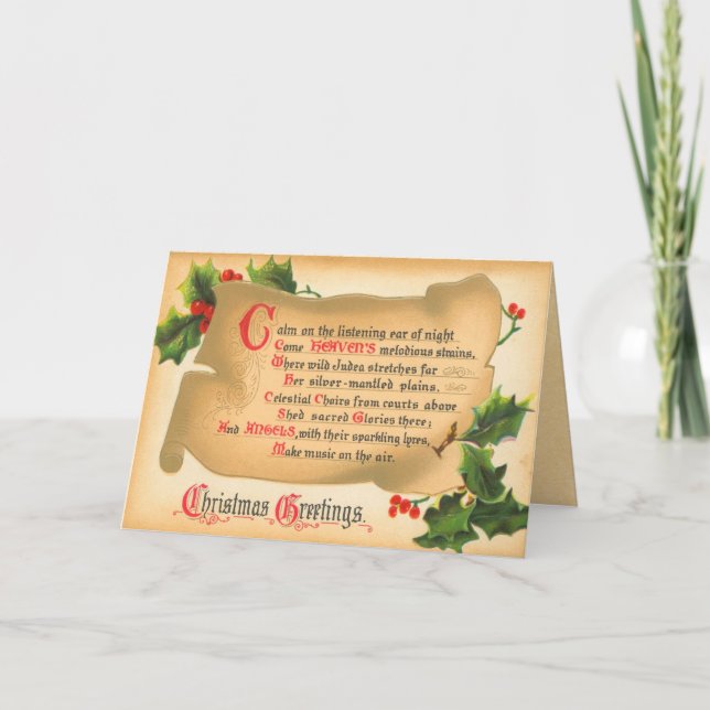 Vintage Christmas Poem Holiday Card (Front)
