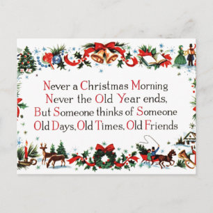 Vintage Christmas Poem Holiday Postcard