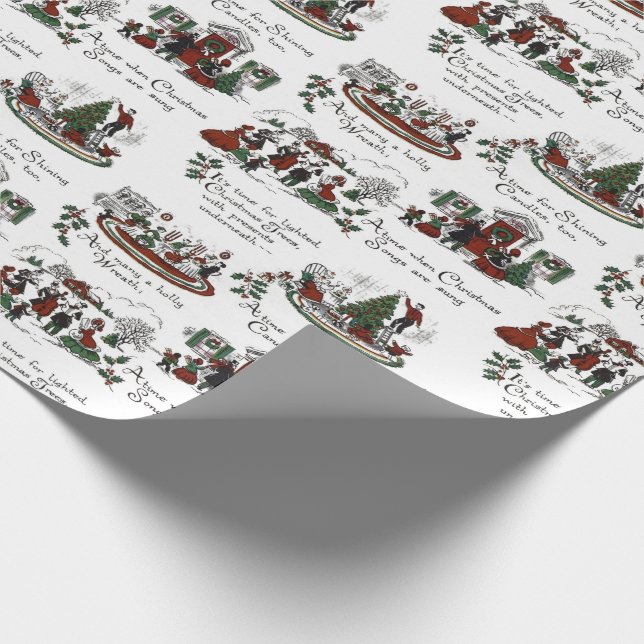 Vintage Christmas Poem Wrapping Paper (Corner)