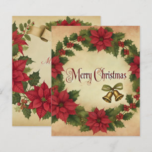 Vintage Christmas Poinsettia Wreath Scrapbook