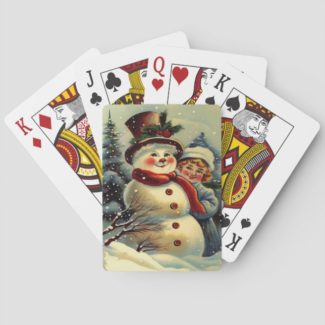 vintage christmas  poker cards (Back)