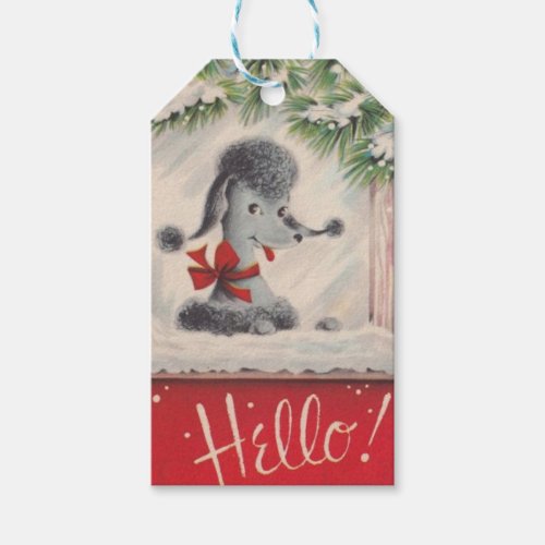 Vintage Christmas Poodle Gift Tags