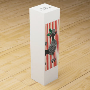 Vintage Christmas Poodle Wine Gift Box