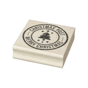 Vintage Christmas Post Rubber Stamp