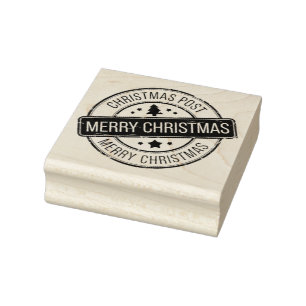 Vintage Christmas Post Rubber Stamp
