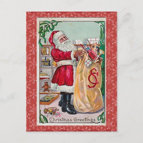 Vintage Christmas Postacrd Holiday Postcard
