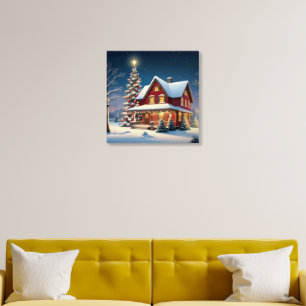 Vintage Christmas poster Acrylic Photo Tile