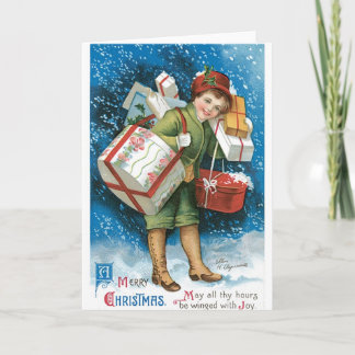 Vintage Christmas Presents Holiday Card