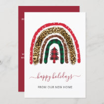 Vintage Christmas Rainbow Weve Moved Holiday Cards
