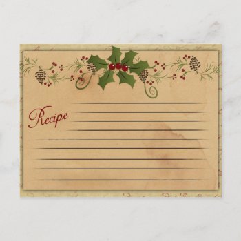 Vintage Christmas Recipe Card by VintageChristmas365 at Zazzle