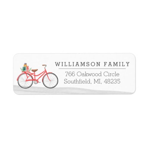 Vintage Christmas Red Bicycle Present Delivery Label