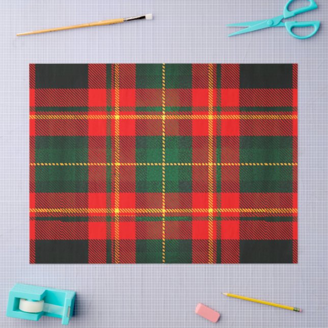 Vintage Christmas Red Green Plaid  Tissue Paper (Craft)