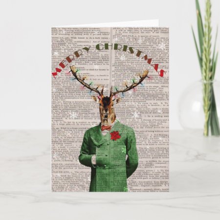 Vintage Christmas Reindeer Christmas Card
