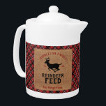 Vintage Christmas Reindeer Feed Teapot<br><div class="desc">Reindeer Feed Christmas Teapot on a plaid background design ready for you to personalize. This teapot can be personalized with name and a est. date. Makes a wonderful housewarming gift, a Christmas gift, etc... 📌If you need further customization, please click the "Click to Customize further" or "Customize or Edit Design"...</div>