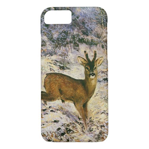 Vintage Christmas Reindeer in Winter Forst Snow iPhone 87 Case