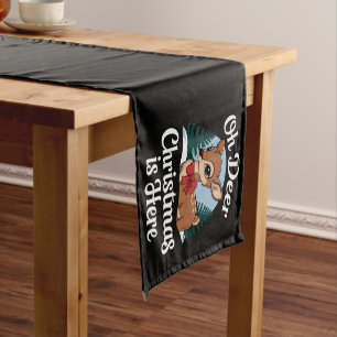 Vintage Christmas Reindeer Oh Deer Christmas Here Short Table Runner