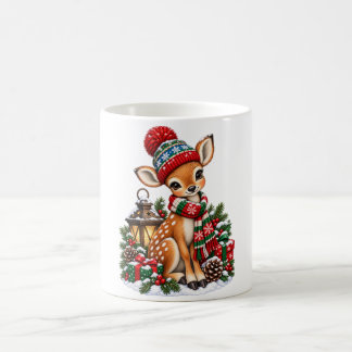 Vintage Christmas Reindeer Retro Winter Holiday Coffee Mug