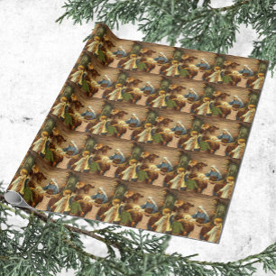 Vintage Christmas, Religious Nativity w Baby Jesus Wrapping Paper