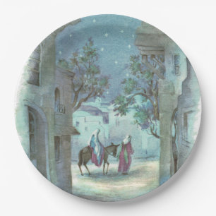 Vintage Christmas Religious scene party Paper Plates