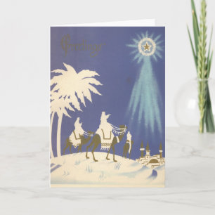 Vintage Christmas Religious Three Wise Men Holiday Card