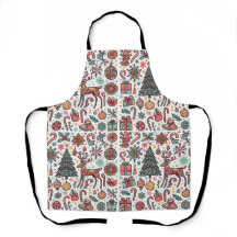 Vintage Christmas Retro Christmas Tree Gift Apron