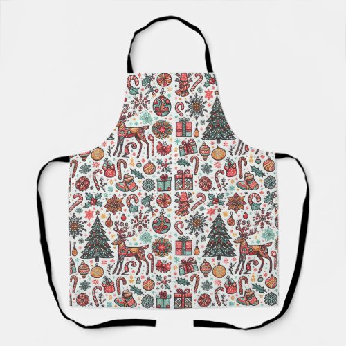 Vintage Christmas Retro Christmas Tree Gift Apron