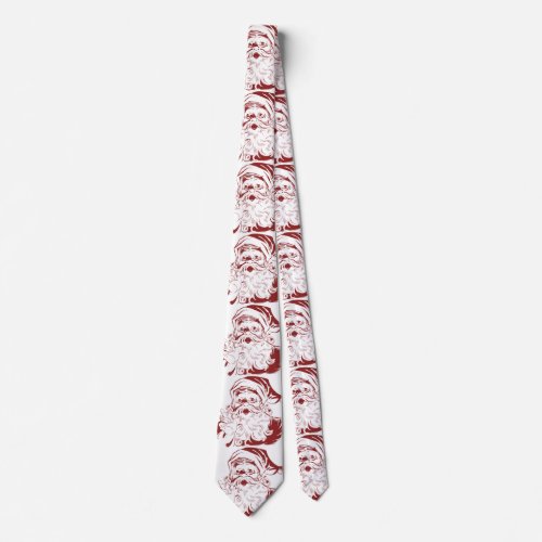 Vintage Christmas Retro Jolly Santa Claus in Red Neck Tie