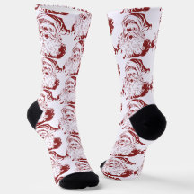 Vintage Christmas, Retro Jolly Santa Claus in Red