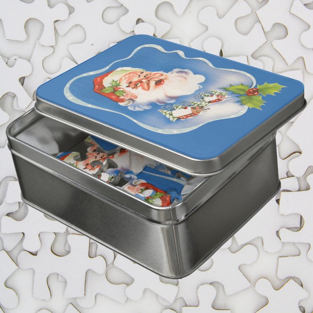 Vintage Christmas, Retro Jolly Santa Claus Jigsaw Puzzle (Creator Uploaded)