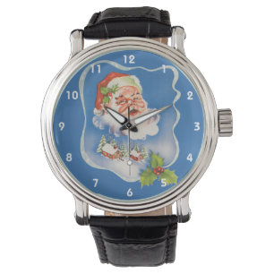 Vintage Christmas, Retro Jolly Santa Claus Watch