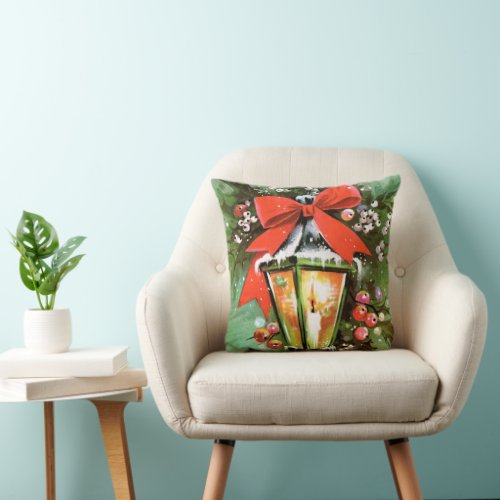 Vintage Christmas retro lamp home decor pillow