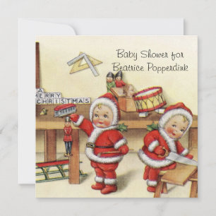 Vintage Christmas Retro Xmas Personalized Invitation