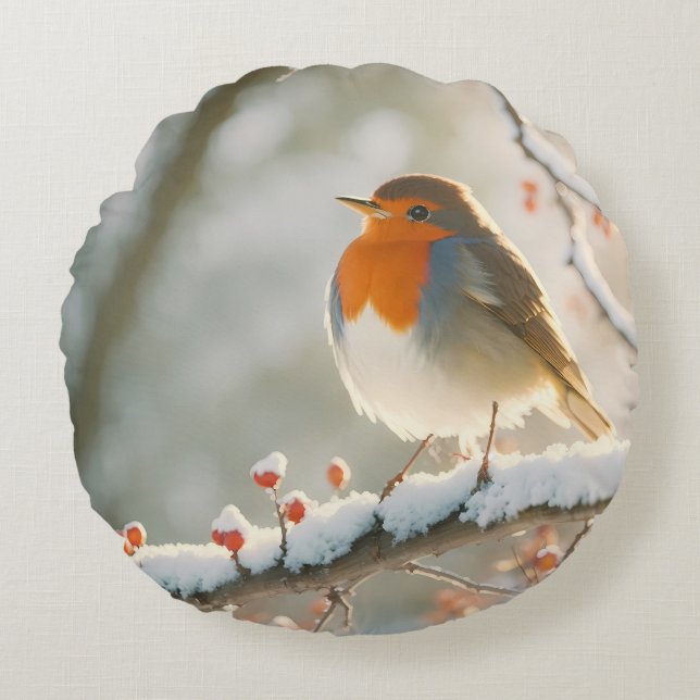 Vintage Christmas Round Pillow (Front)