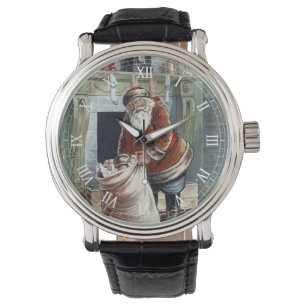 Vintage Christmas, Saint Nicholas by the Fireplace Watch