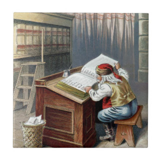 Vintage Christmas, Saint Nicholas Naughty or Nice Ceramic Tile