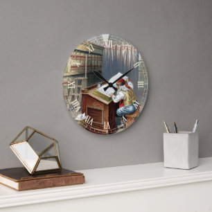 Vintage Christmas, Saint Nicholas Naughty or Nice  Large Clock