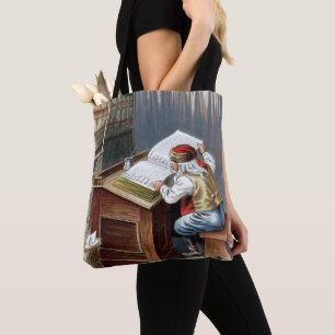 Vintage Christmas, Saint Nicholas Naughty or Nice Tote Bag